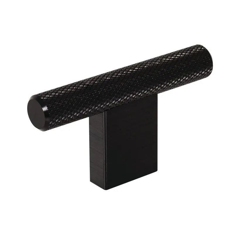BOUTON GRAF FORME T ALU NOIR MAT BROSSE