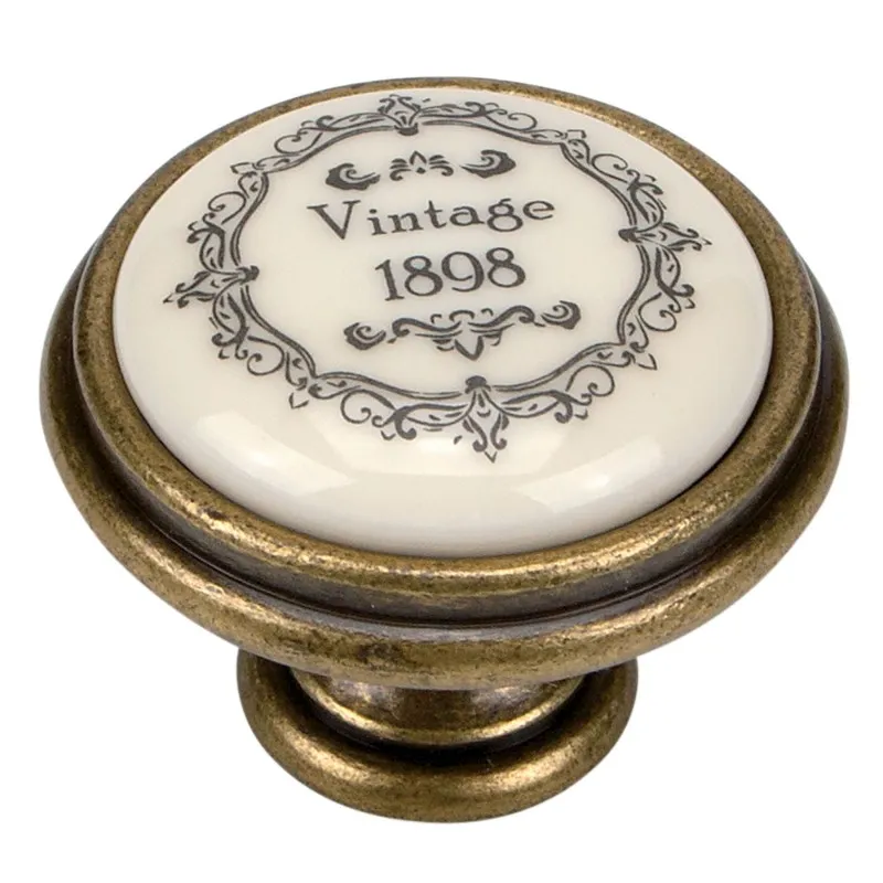 BOUTONS VINTAGE PORCELAINE BRONZE ANTIQUE