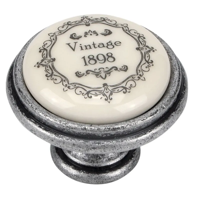 BOUTONS PORCELAINE VINTAGE ARGENT VIELLI
